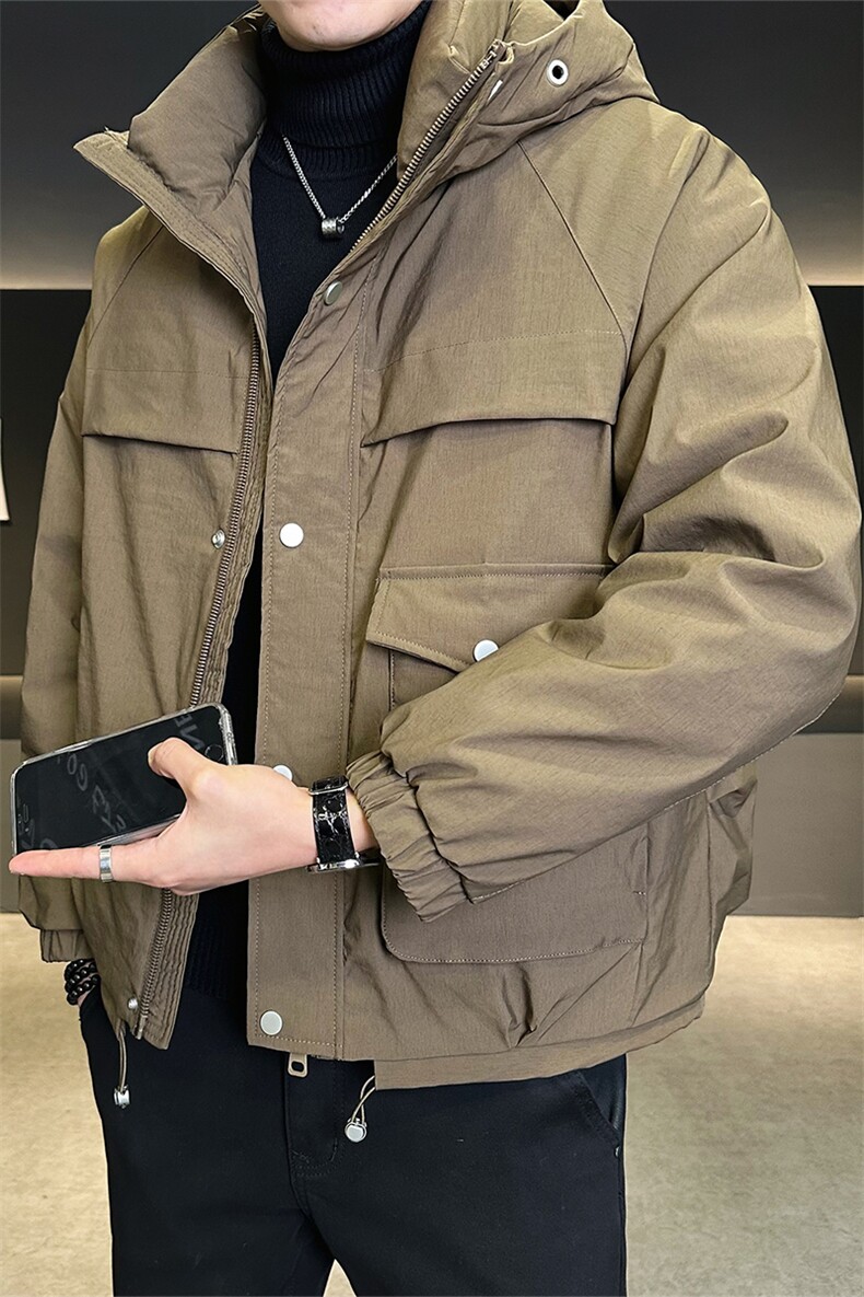 白鸭绒羽绒服男外套标50休闲时尚纯色上衣连帽款B317/6085/P245,男装羽绒服,电商B317