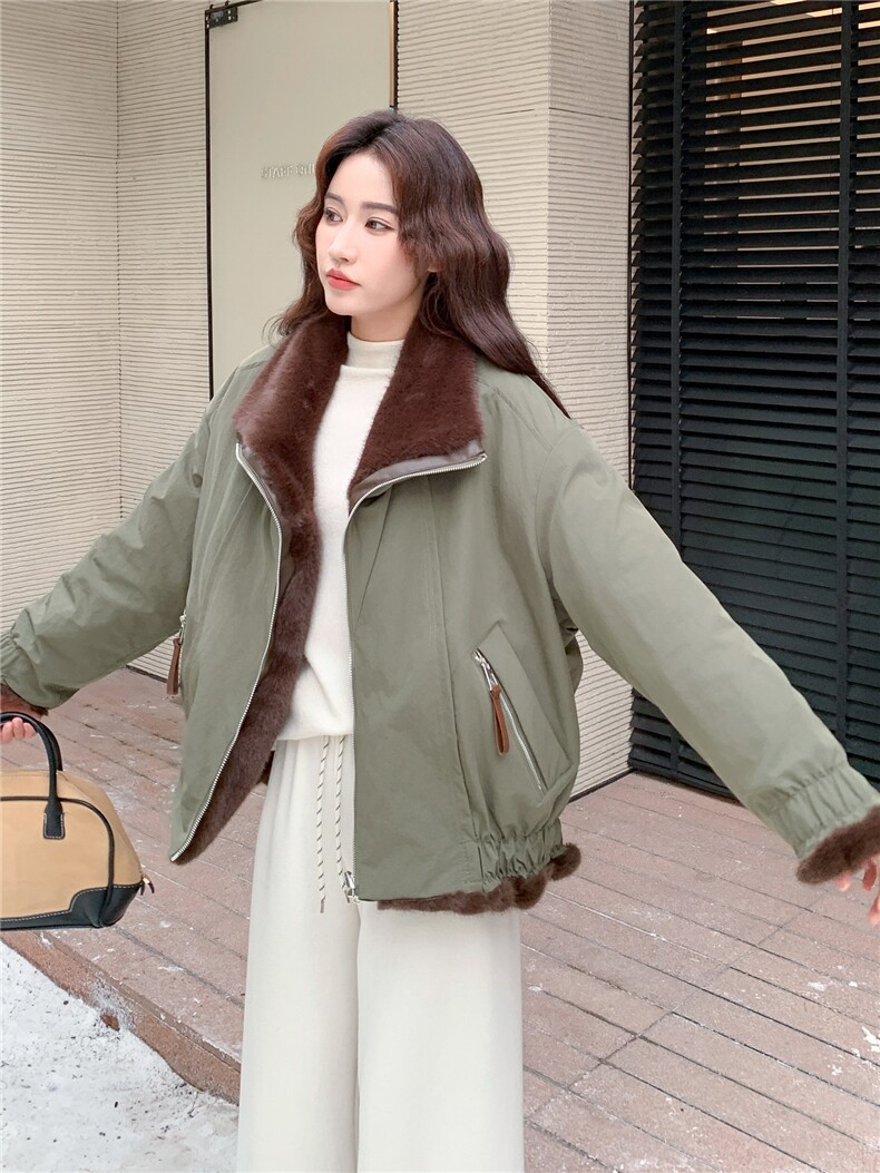 新款2026冬加绒派克服双面穿7837-P235-K358,女装棉衣/棉服,2C057
