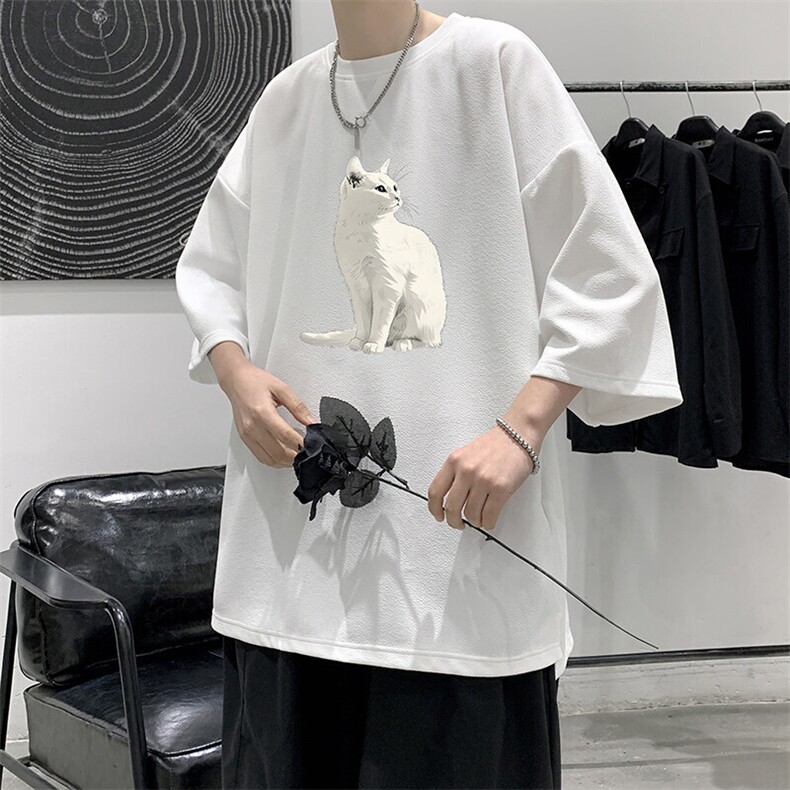 冰丝七分袖t恤男大码五分袖男短袖男中袖Q11407-P30,男装T恤,电商A040