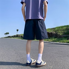 男士夏季新款潮流美式复古短裤薄款宽松透气速干运动五分裤子，男装牛仔裤，星座506A