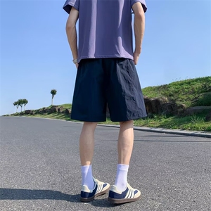 男士夏季新款潮流美式复古短裤薄款宽松透气速干运动五分裤子图片