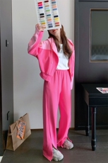 休闲减龄穿搭粉色连帽卫衣套装女春秋超火好看高级感半身裙两件套，女装套装/套裙，2C187