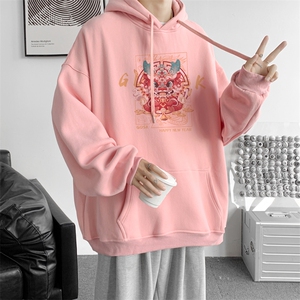 已注册/冬龙年新款红色连帽卫衣男休闲宽松战袍WY9583图片