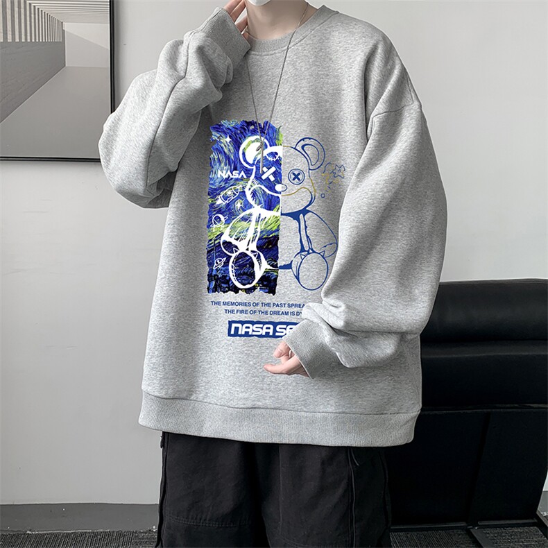 S6290-P28秋季圆领卫衣男大码韩版宽松长袖外套,男装卫衣,电商A040