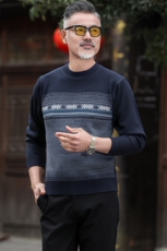A18/爷爷毛线衣老年人宽松半高领毛线衫爸爸秋冬打底装，男装针织衫/毛衣，星座1216（原钱塘722）