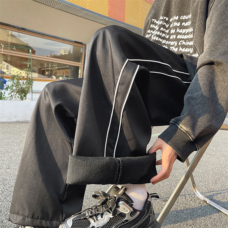 原宿长裤青春流行简约男时尚潮牌休闲裤潮运动裤宽松型图片