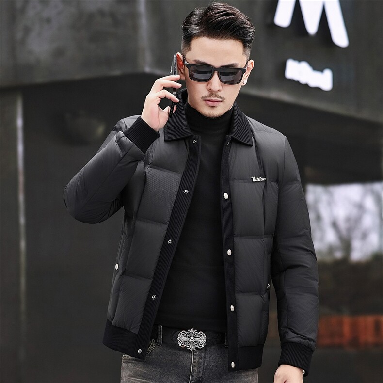 2025新款冬季立领90绒子白鸭绒羽绒服外套中年男装加厚羽绒服夹克,男装夹克,钱塘723