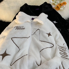 港风宽松潮牌休闲立领棉服保暖棉衣216-2-BK67-P148控179白色，男装棉衣，星座716-1