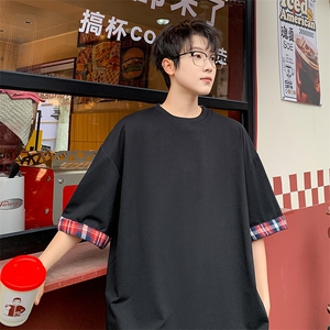 短袖男夏季新款港风宽松T恤上衣T8219-P25图片