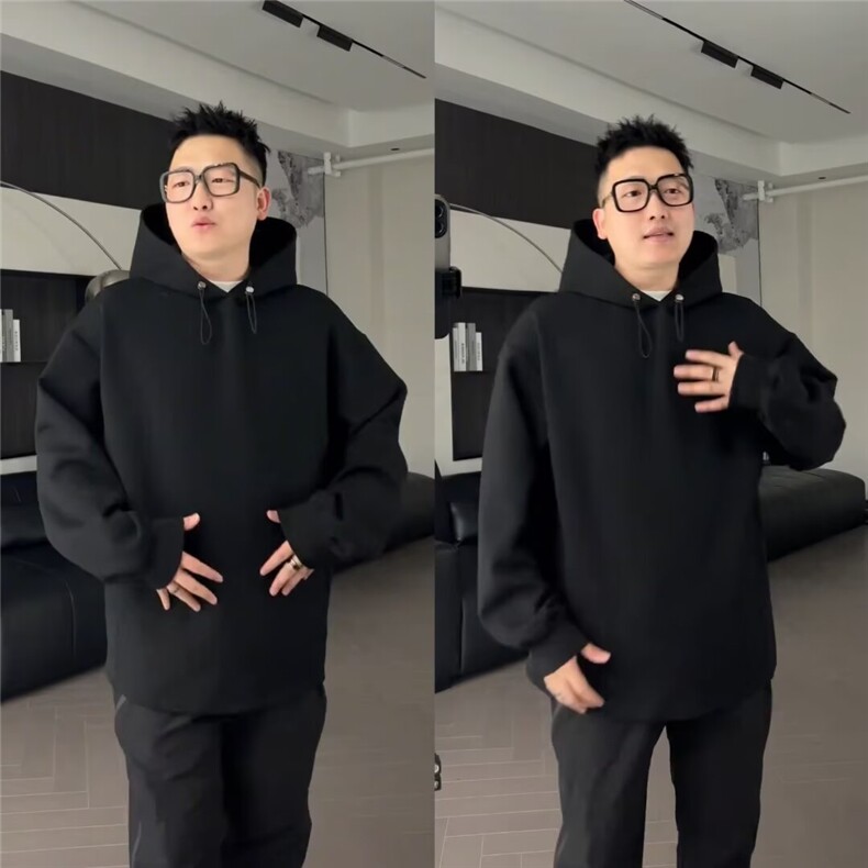 2025春秋美式潮流连帽卫衣男士简约百搭宽松显瘦重磅长袖上衣,男装卫衣,星座1210-1