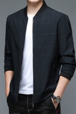 外套男2024春季新款茄克时尚格子棒球服潮流休闲中青年夹克潮P65，男装夹克，钱塘6003A(原)4033A