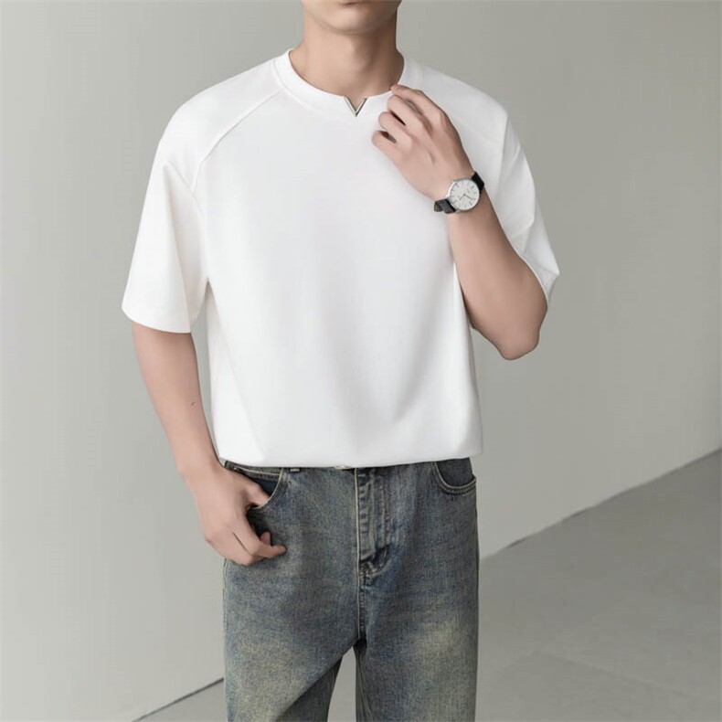夏打底衫纯色百搭纯色圆领T恤短袖轻熟风A236-82537-特P38,男装T恤,电商A236