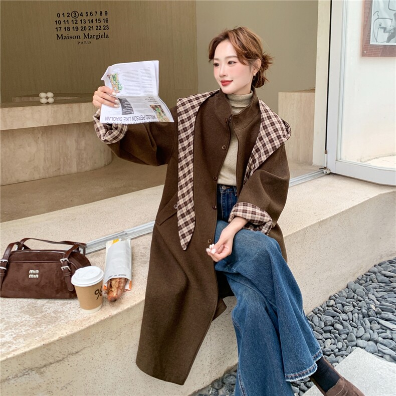 2025冬装新款韩版高级感中长款毛呢大衣外套女2C325-564P215K328,女装毛呢外套,2C325