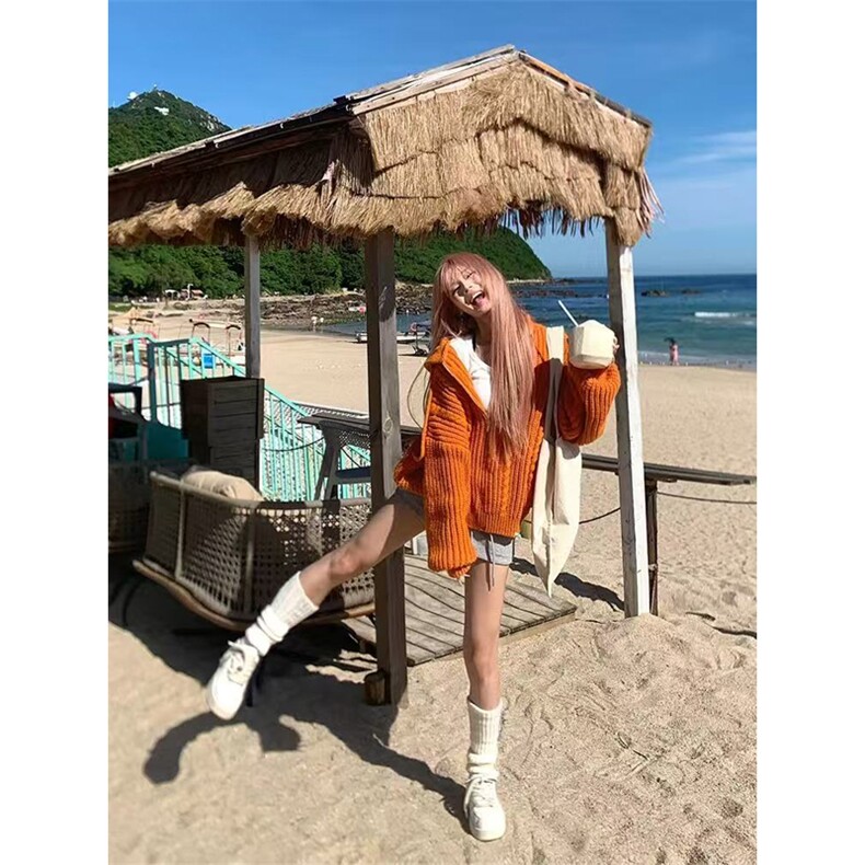 网图有货美式慵懒休闲连帽麻花针织衫毛衣男女宽松外套A1012-P50,男装针织衫/毛衣,星座1505