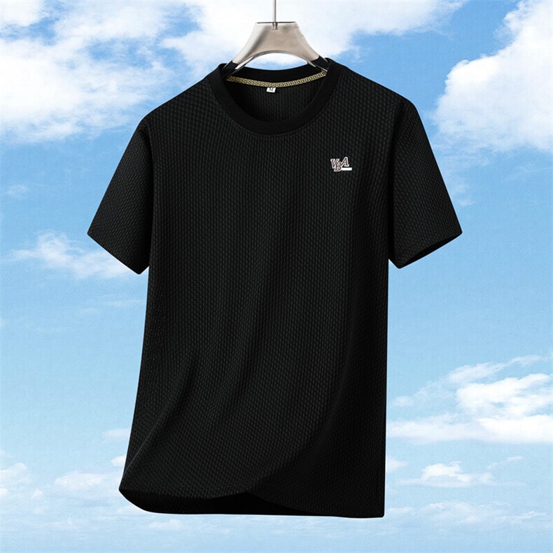 夏季简约休闲大码圆领高品质短袖T恤男冰丝上衣-T7988-P25,男装T恤,星座310B-3