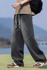 夏季男士牛仔裤直筒宽松美式垂感百搭水洗阔腿休闲裤Q29127-特P42，男装牛仔裤，星座610（原A335）