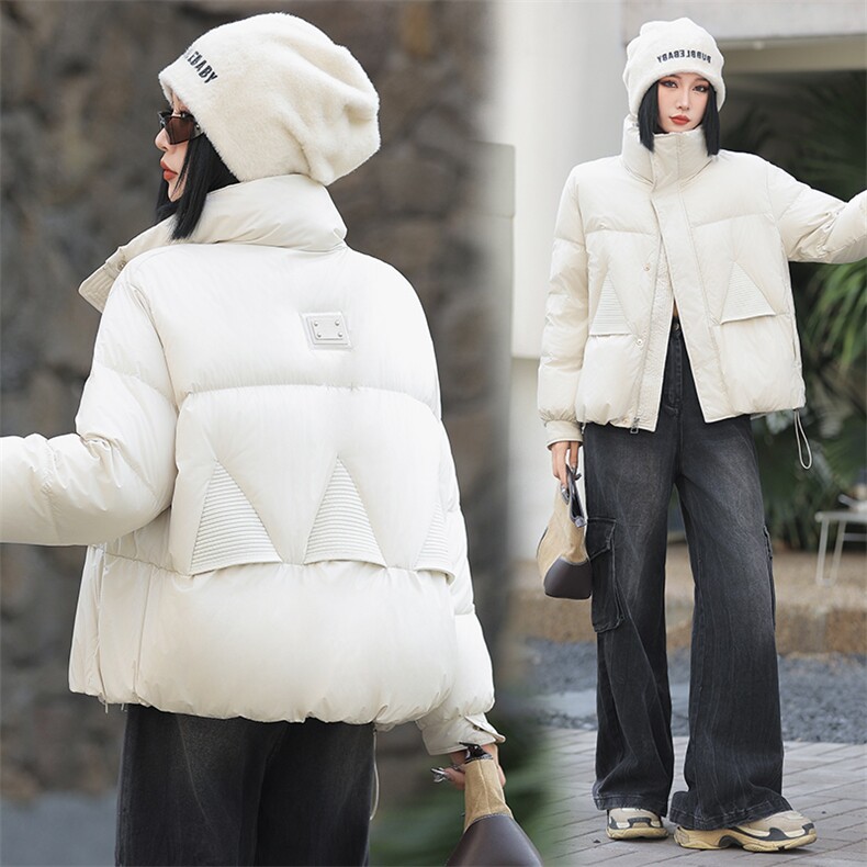 现货新款冬装2024年韩版纯色休闲新90绒白鸭绒羽绒服,女装羽绒服,琦鑫阁（原依鑫阁）