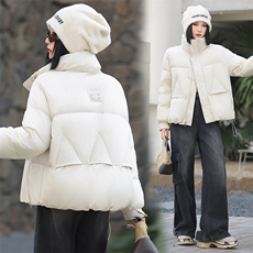 现货新款冬装2024年韩版纯色休闲新90绒白鸭绒羽绒服，女装羽绒服，琦鑫阁（原依鑫阁）