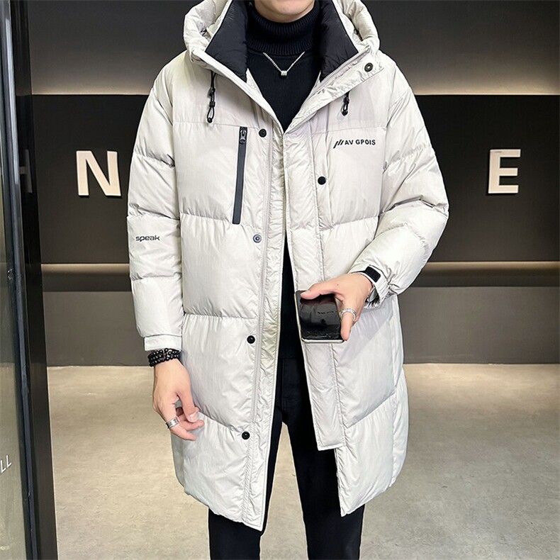 标90白鸭绒2024新款羽绒服男士中长款防寒服B240-YR4415-P395,男装羽绒服,电商B240