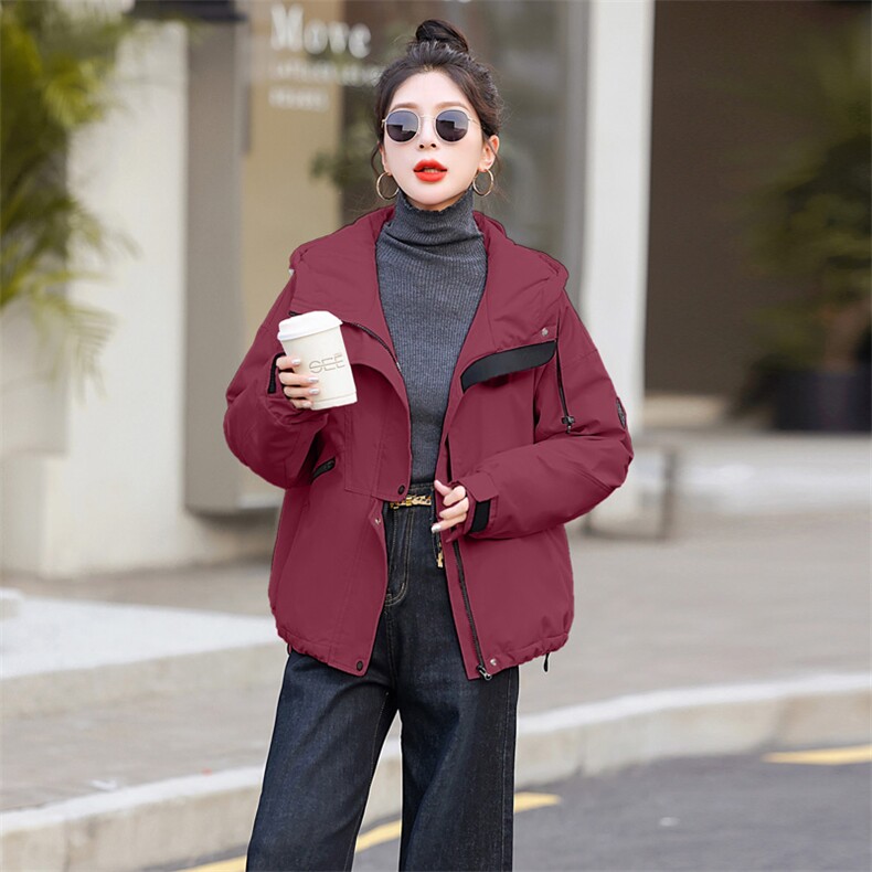 时尚新款冬季女装宽松休闲连帽羽绒棉棉衣外套,女装棉衣/棉服,江南富贵女