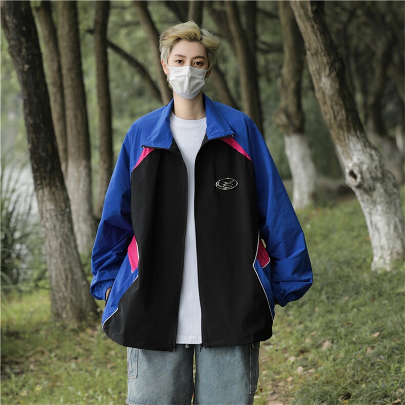 美式复古撞色嘻哈防晒衣外套男女薄夏季宽松防晒服夹克F02544-P48,男装夹克,星座308B-2