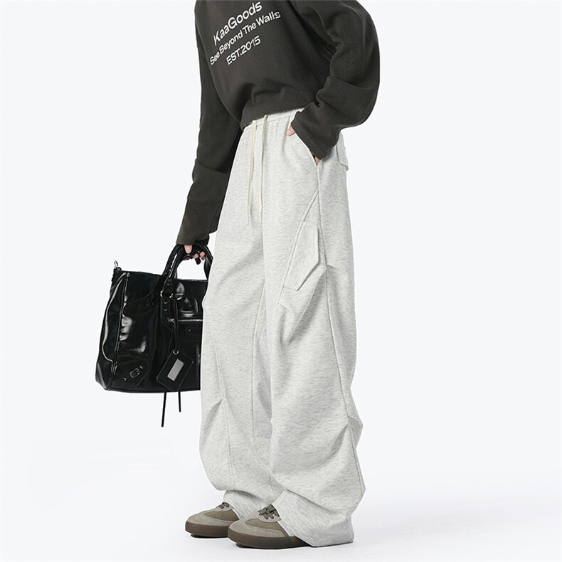 褶皱休闲裤美式宽松直筒工运动卫裤A555特P38控68,男装休闲裤,电商A309
