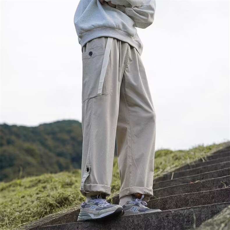 工装裤子男夏季薄款男生春秋宽松直筒日系百搭潮流阔腿休闲裤男款，男装休闲裤，星座218-1（原230）