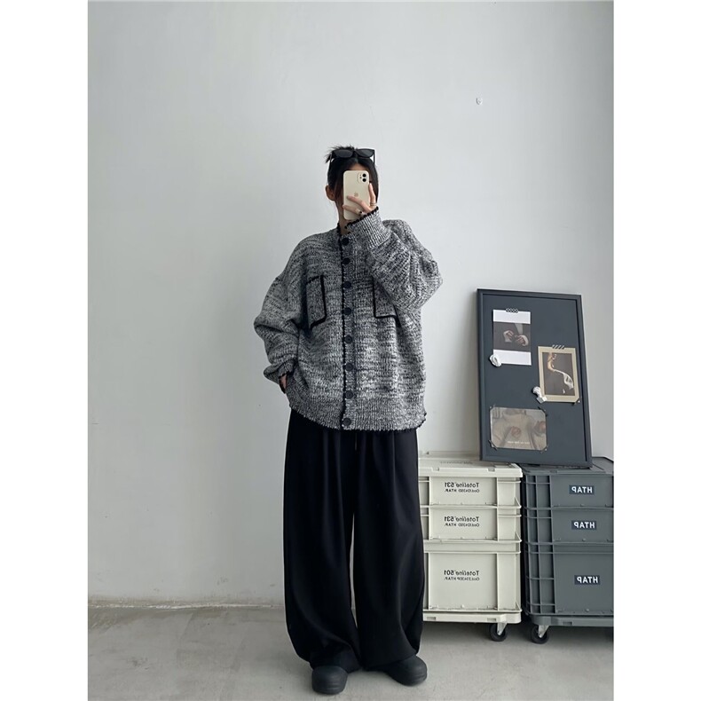 A756-P53百搭气质文艺ins开衫毛衣时尚潮流日系简约流行新款,男装针织衫/毛衣,电商B323A