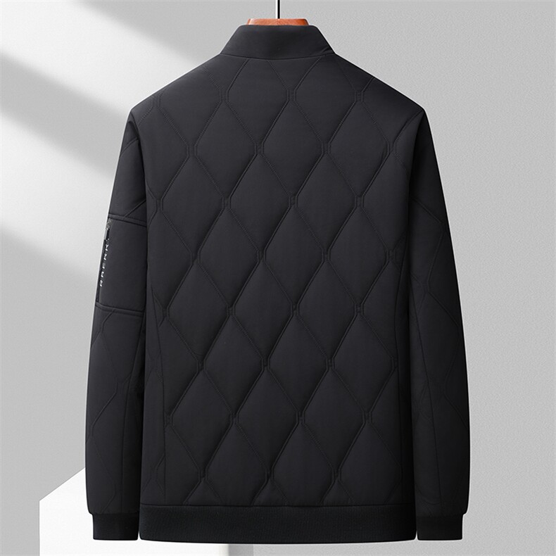 秋冬款休闲立领中老年棉服简约保暖加厚夹克衫爸爸装棉袄,男装夹克,钱塘6003（原4033）