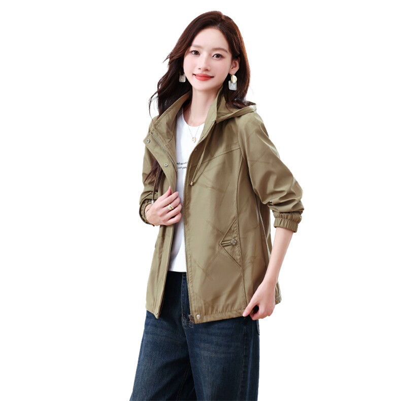 早秋独特漂亮休闲连帽短外套女2025春秋新款宽松时尚夹克上衣,女装短外套,浙宝281