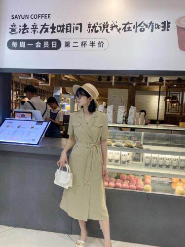 【现货】夏季新品气质款连衣裙梭织面料，女装连衣裙，蓝典