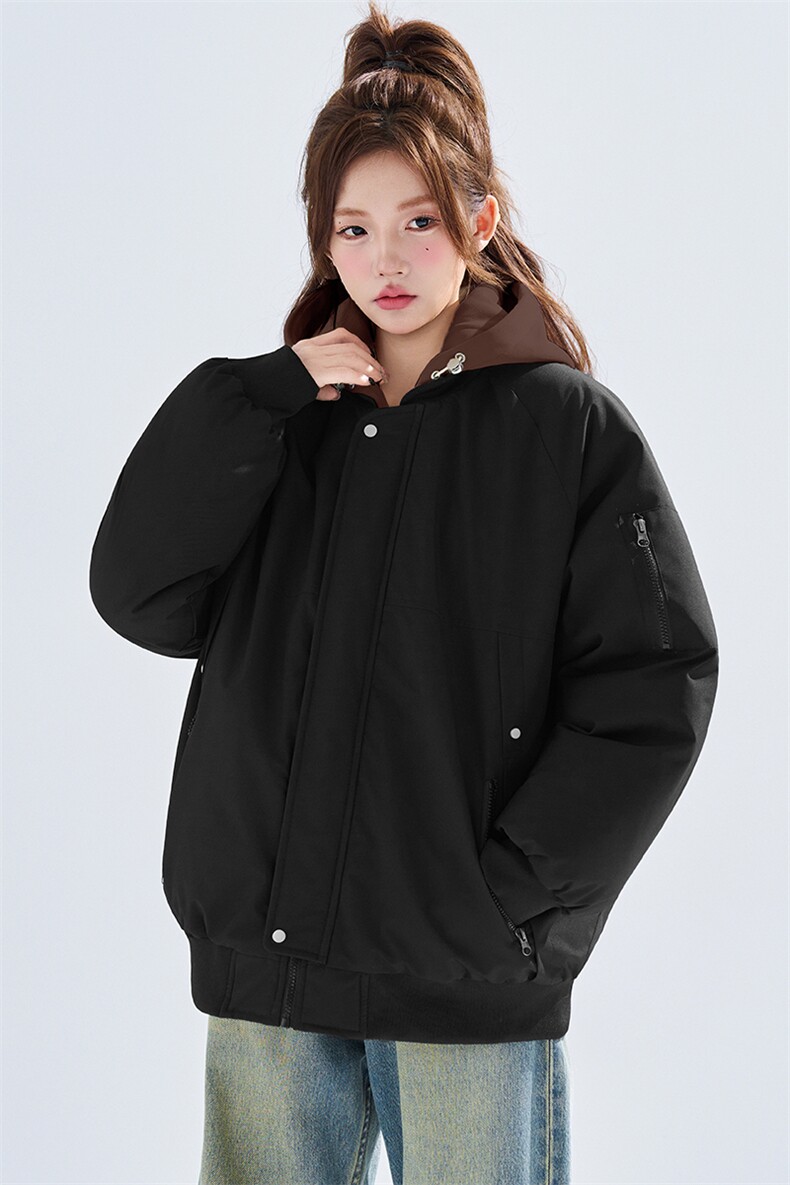 新款冬季大码羽绒棉服棉袄连帽假两件韩版宽松外套A436-2583-P95,男装棉衣,电商A436