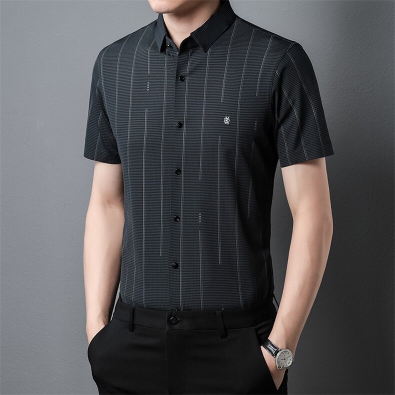 H8118钱塘2020-3无痕高端短袖商务衬衫主推精品P64,男装衬衫,钱塘207-3