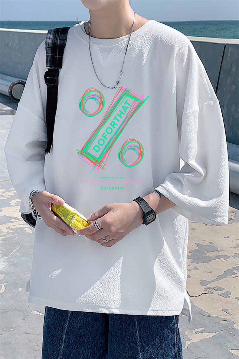 Q11171-P30春夏季七分袖t恤男大码五分袖男短袖中袖,男装T恤,电商A040