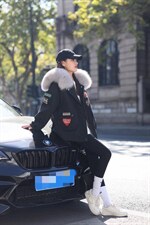 狐狸大毛领冬装新款派克外套，其它，维多利亚