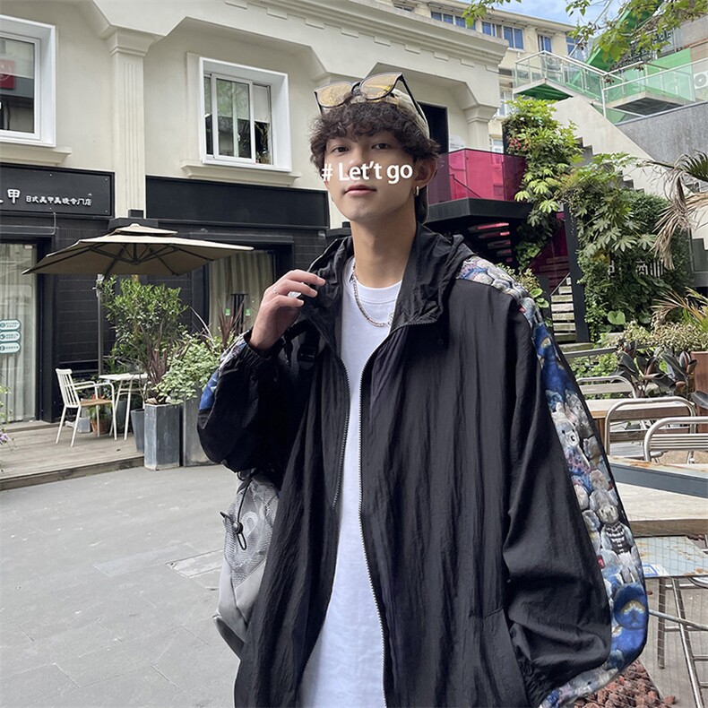 港风冰丝防晒衣薄款克莱因蓝外套户外休闲潮牌防晒服FS7765P38,男装夹克,星座227-7