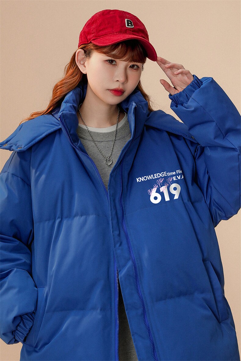 中性风22冬季新品字母印花连帽面包服棉服宽松棉衣MY201P115控148,男装棉衣,A247A