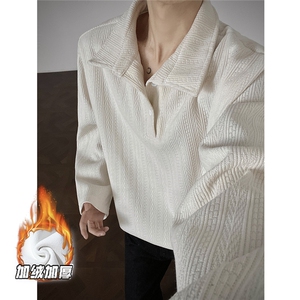 现货T1015-常规P35特控68 加绒P40特  大码麦穗条长袖T恤图片