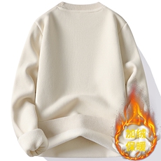 华夫格圆领加绒加厚卫衣秋冬季一体绒保暖长袖T恤男7201-P30元，男装T恤，星座1706