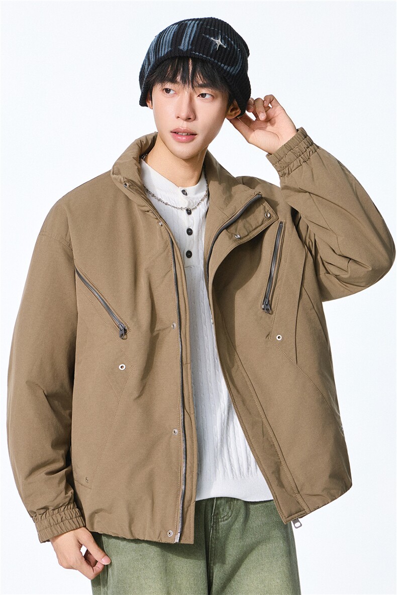夹棉2025秋冬新款立领工装夹克男女户外登山服棉服,男装夹克,电商D215