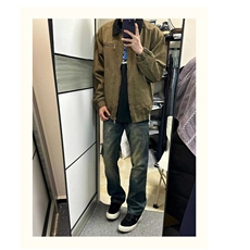 青少年宽松直筒长裤常规纽扣水洗中腰腰带日常抗菌潮阔腿裤，男装牛仔裤，星座506A
