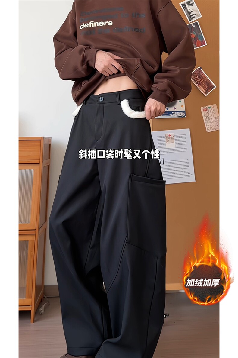 工装大口袋个性设计韩版长裤文艺潮流情侣舒适感长裤K883P60控98,男装工装外套,电商A102B