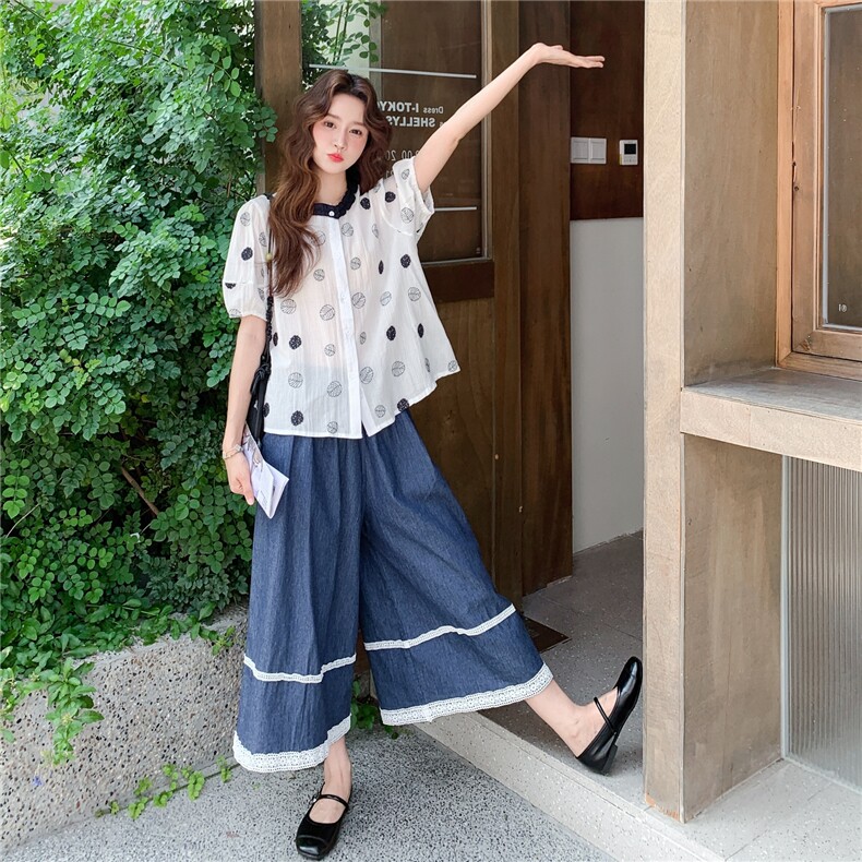 套装女夏2025新款法式慵懒风松弛感衬衫裤裙两件套,女装套装/套裙,2C177