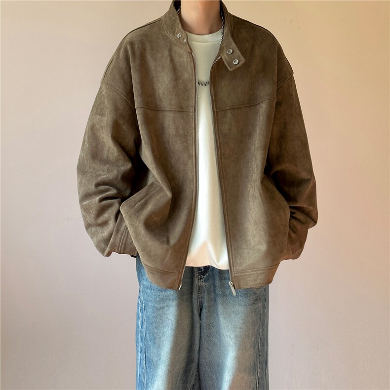 春季现货潮牌男士麂皮绒夹克外套日系痞帅A351-AJ2640-P125控199,男装夹克,电商A351