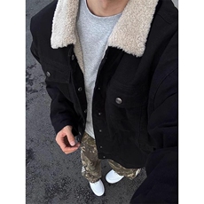 现货加绒牛仔棉服男冬季棉衣外套羊羔绒翻领夹克毛领MY1089-P110，男装夹克，星座1103-3