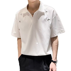 痞帅炸街短袖衬衫男装潮流polo五分袖2025新款设计感潮牌半袖衣服，男装衬衫，星座506A