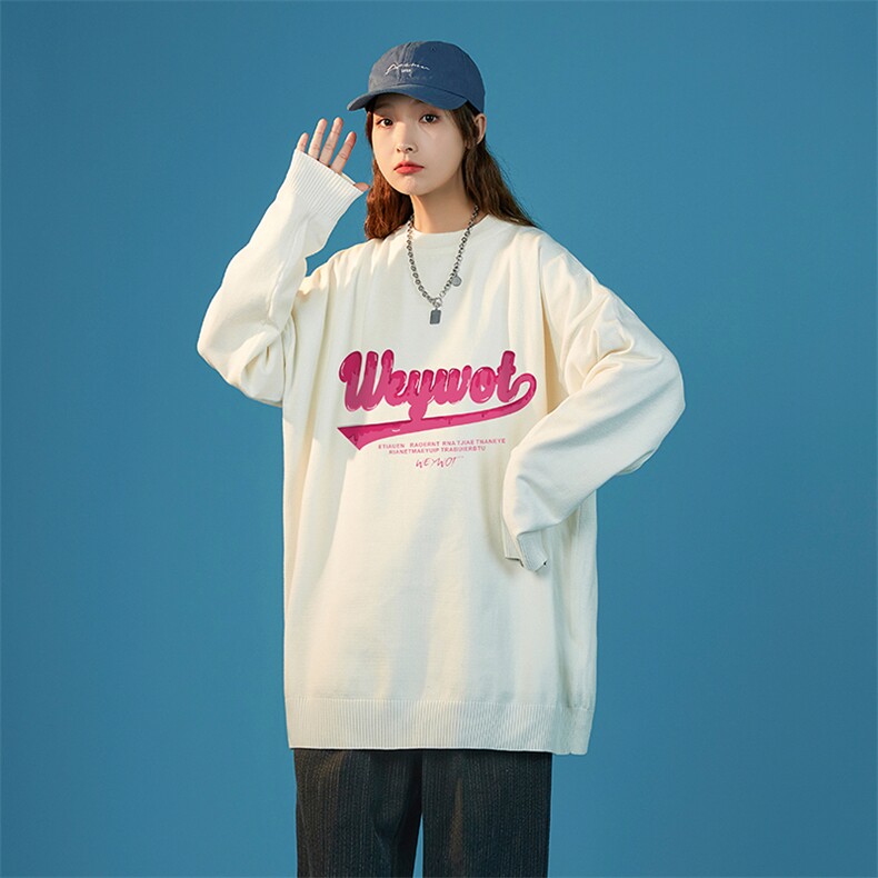 216-2-M32-P45秋冬上新休闲简约字母宽松圆领毛衣针织衫控59，女装针织衫/毛衣，星座716-1