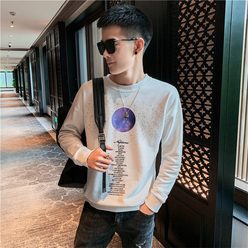 QC20/P58控782021春秋社会小伙潮流宽松百搭简约潮牌套头卫衣男黑,男装卫衣,星座102A（原电商D309-1）