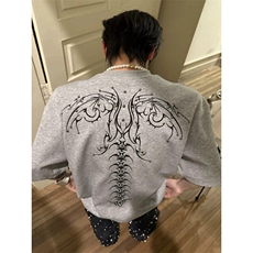 蛇瞳脊骨美式高街短袖男夏季小众设计感铆钉正肩T恤美式五分半袖，男装T恤，星座706-1