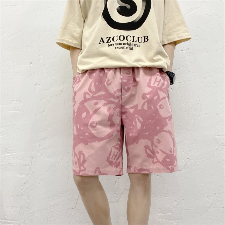 高转化！夏季冰丝宽松短裤男港风五分裤休闲裤DK2002-特P19控38,男装牛仔裤,电商B370
